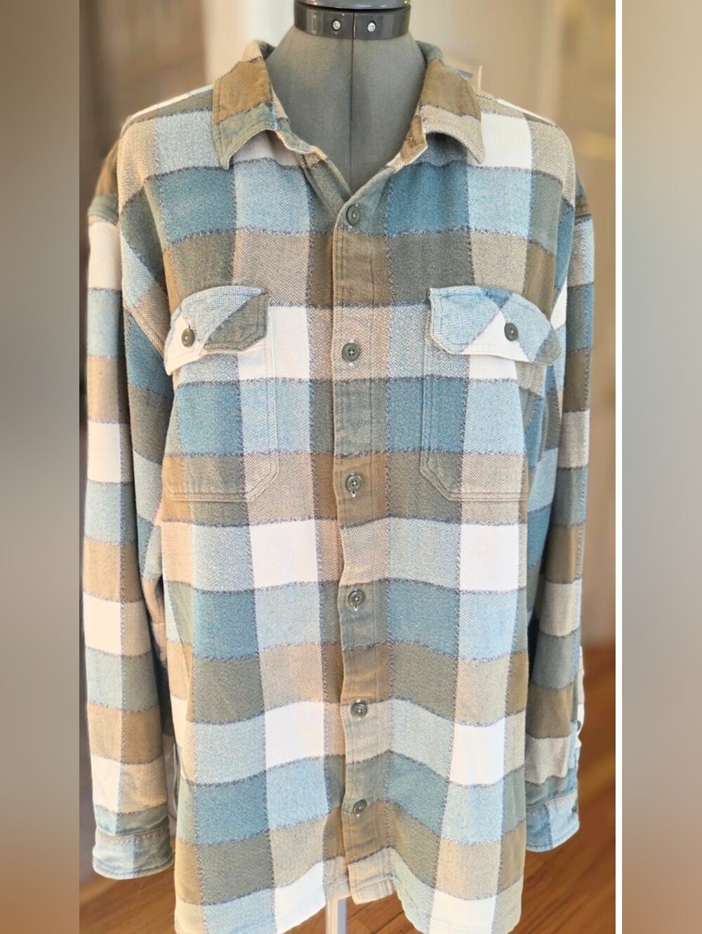 Patagonia Fjord Flannel Plaid Shirt Mens XL extra Large Cotton Camp Casual Shirt